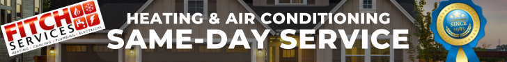 Ad for hvac same day service in Charlottesville, Virginia.