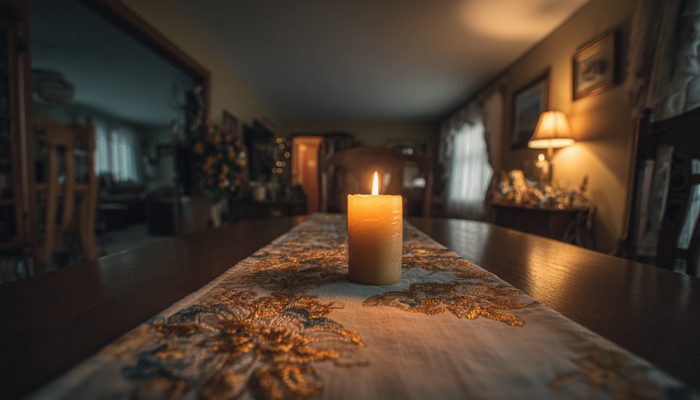 Candle accident starting a small fire inside a Charlottesville-area living room.
